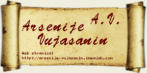 Arsenije Vujašanin vizit kartica
